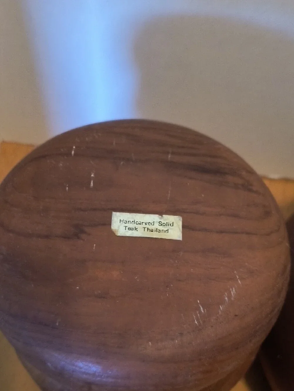 Hand Carved Teak Set of Rustic Wooden Salad Bowls - Thailand B3 - Picture 2 of 2